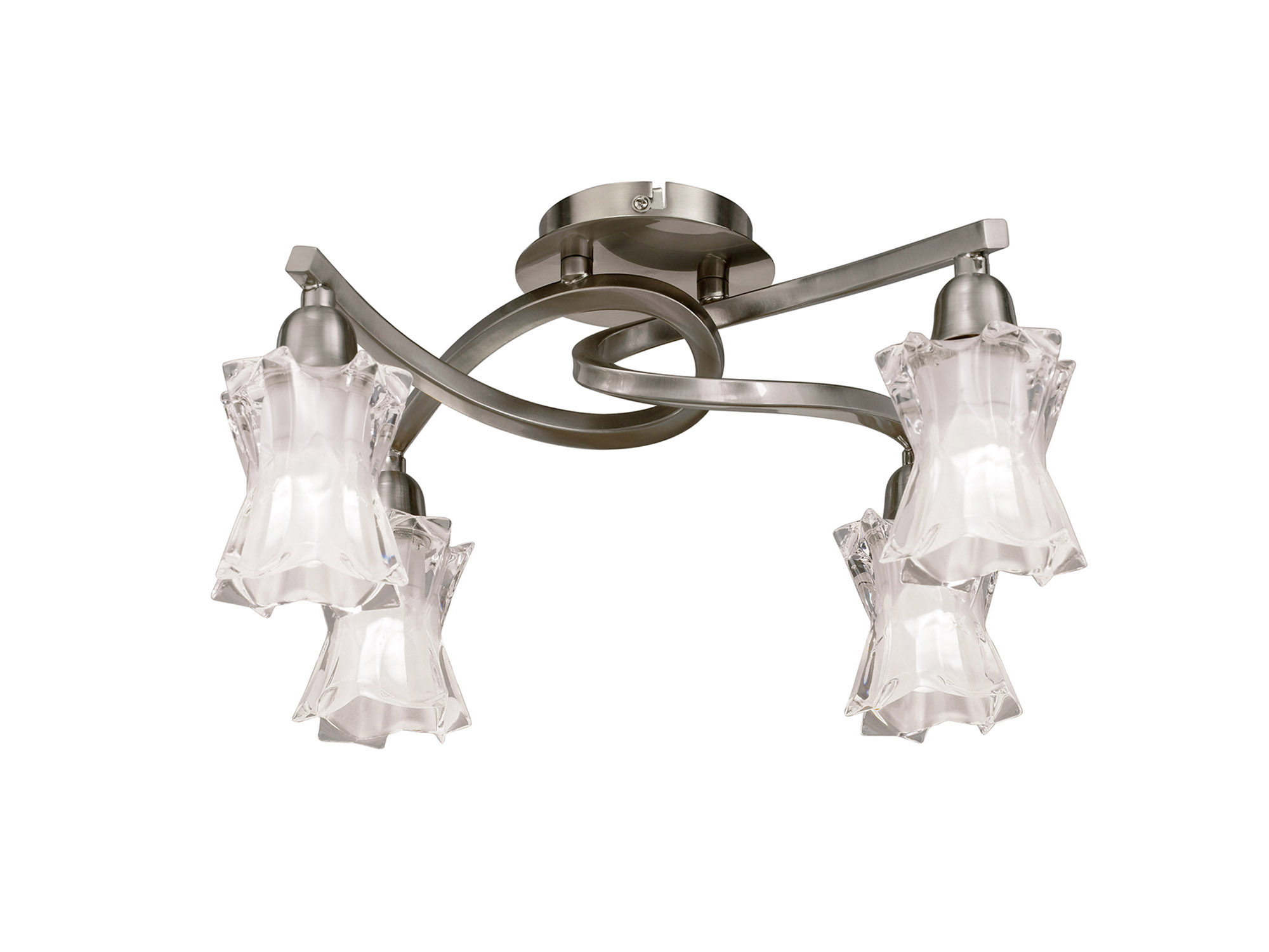 Alaska GU10 Satin Nickel Ceiling Lights Mantra Semi Flush Fittings